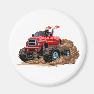 Cartoon monster truck magnet