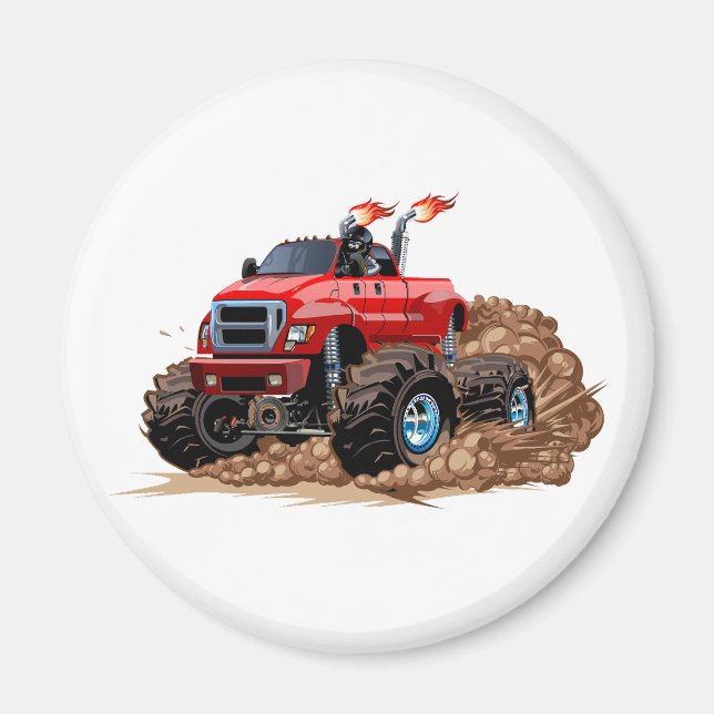Cartoon monster truck magnet (Front)