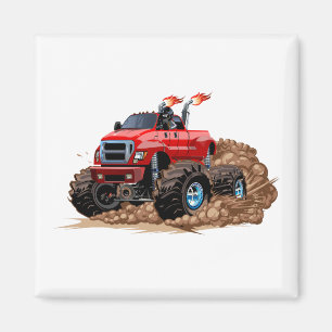 Cartoon monster truck magnet