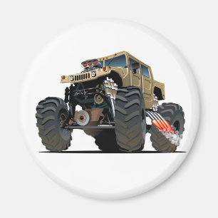 Cartoon monster truck magnet