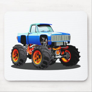 Cartoon monster truck mouse pad