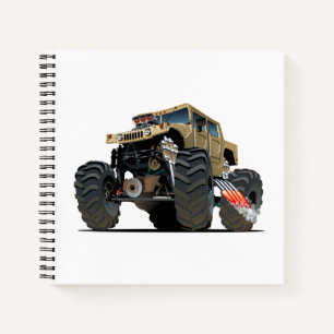 Cartoon monster truck notebook