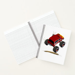 Cartoon monster truck notebook
