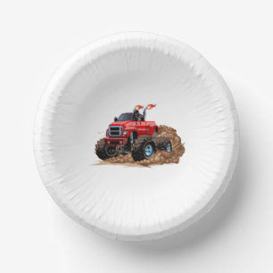 Cartoon monster truck paper plate