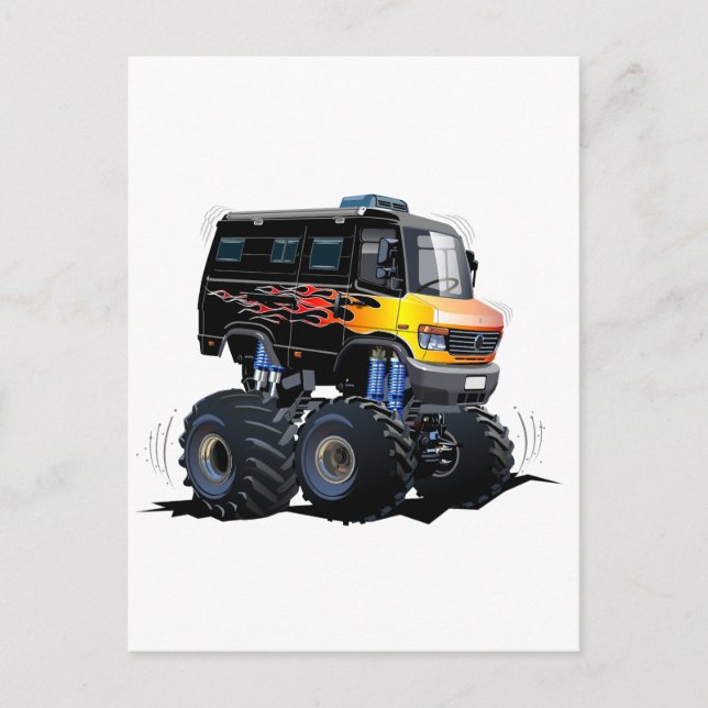 Cartoon monster truck postcard (Front)