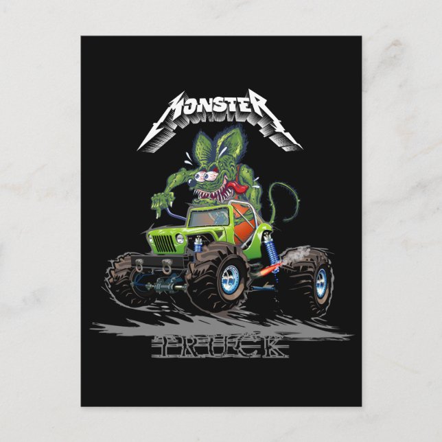 Cartoon monster truck postcard (Front)