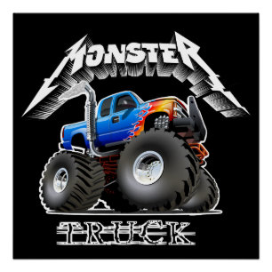 Cartoon monster truck poster