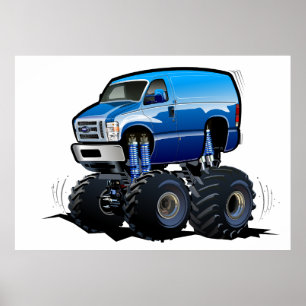 Cartoon monster truck poster
