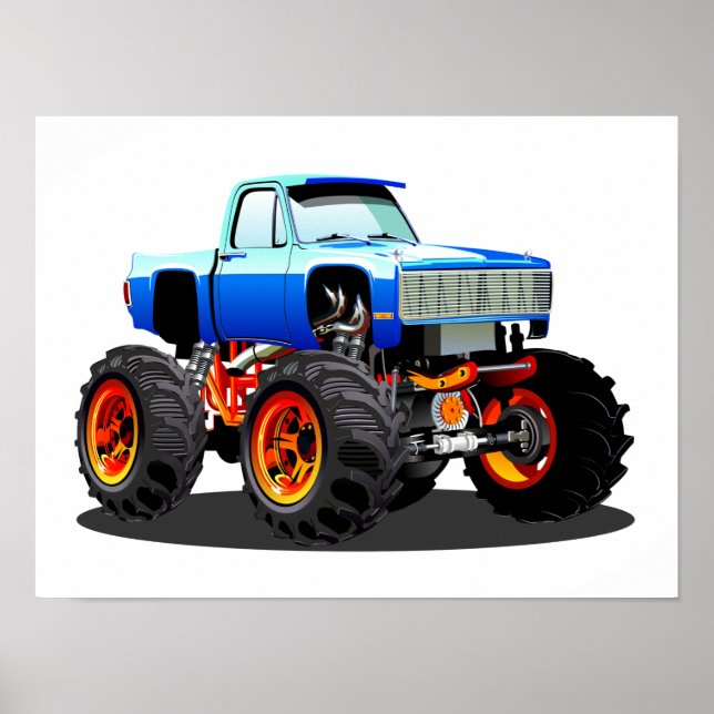 Cartoon monster truck poster (Front)