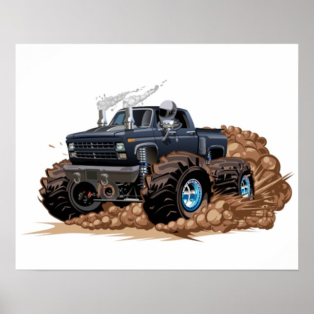 Cartoon monster truck poster (Front)