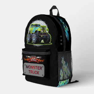 Cartoon monster truck printed backpack