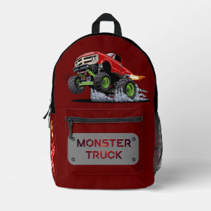 Cartoon monster truck printed backpack