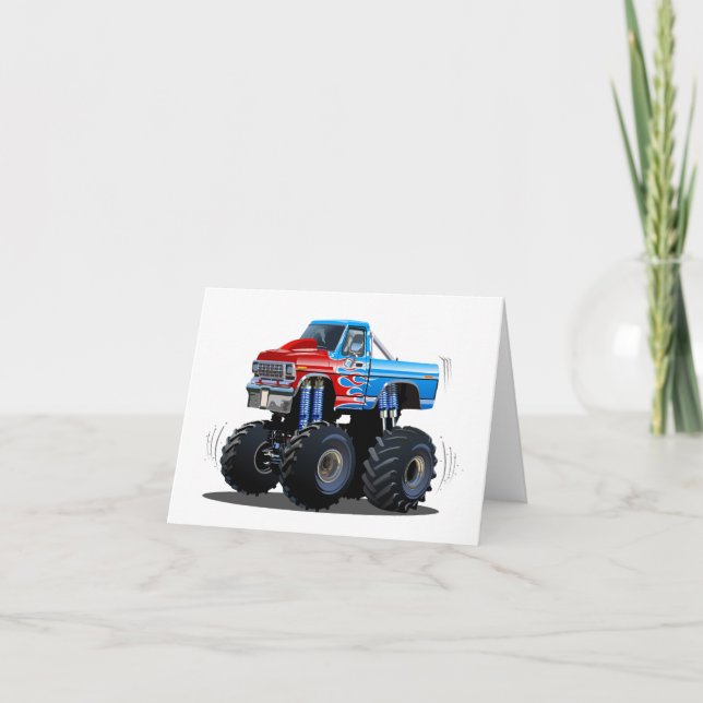 Cartoon monster truck thank you card (Front)