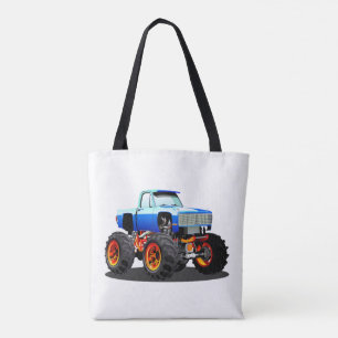 Cartoon monster truck tote bag