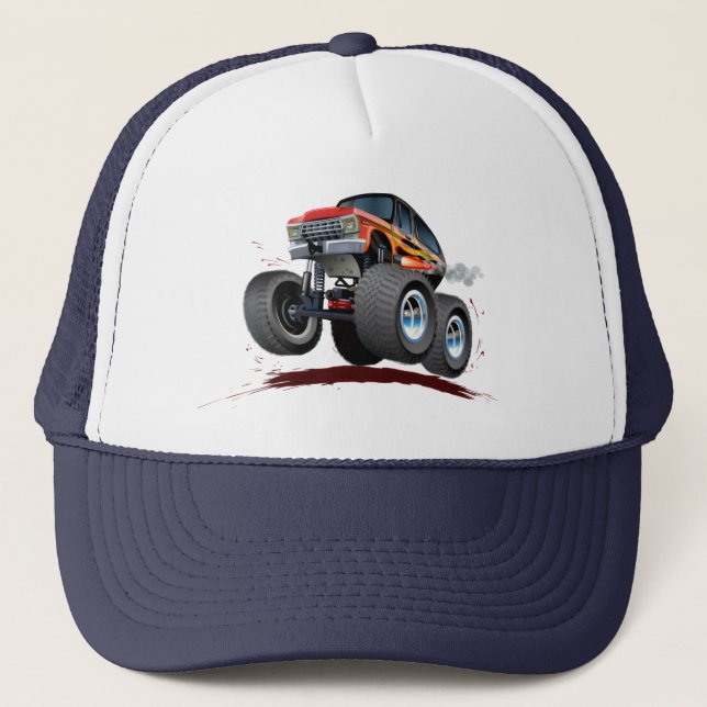 Cartoon monster truck trucker hat (Front)