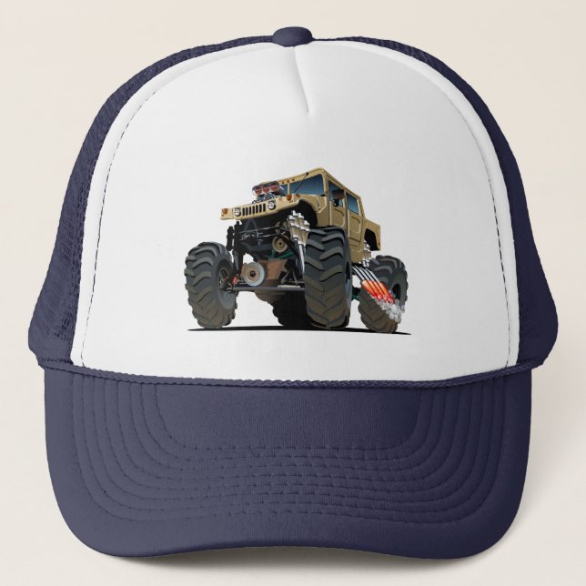Cartoon monster truck trucker hat (Front)