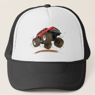 Cartoon monster truck trucker hat
