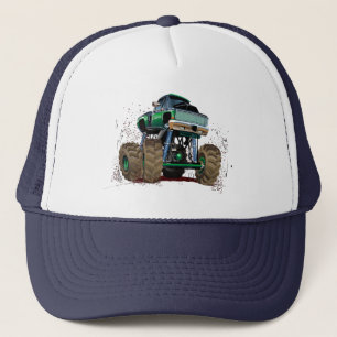 Cartoon monster truck trucker hat