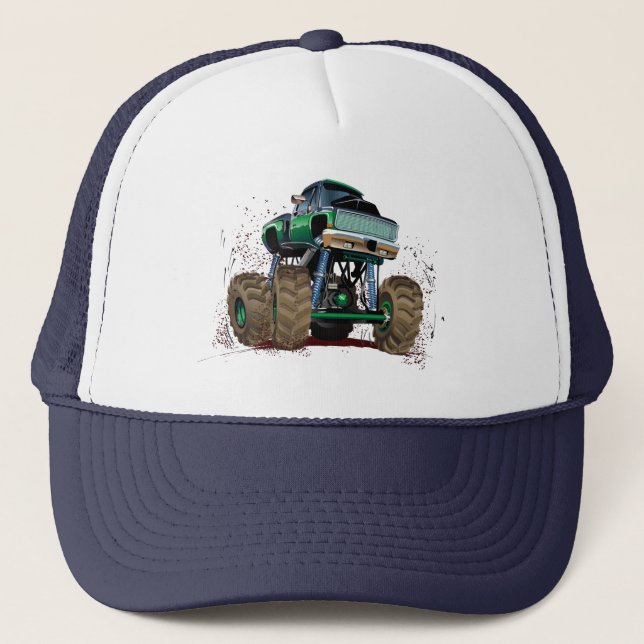 Cartoon monster truck trucker hat (Front)
