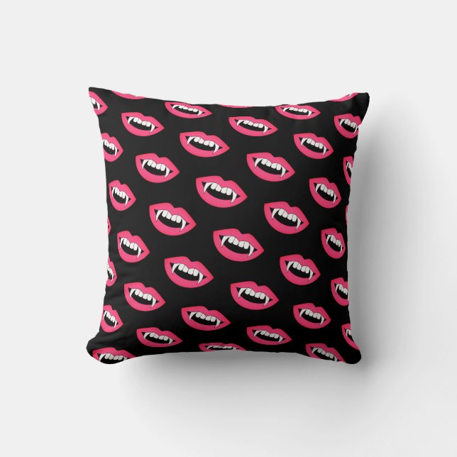 Cartoon Monster Vampire Lips sharp Teeth Fangs Cushion (Front)