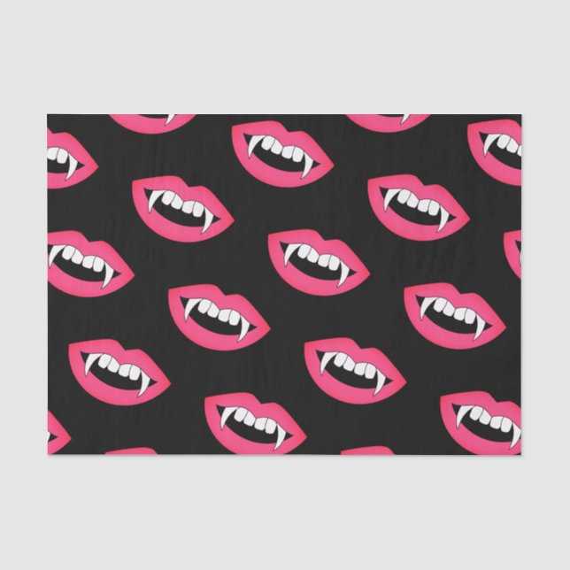 Cartoon Monster Vampire Lips sharp Teeth Fangs Tissue Paper (Front)