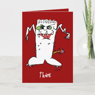 Cartoon Monsters Thank You Card