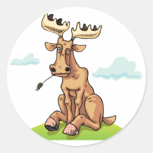 Cartoon Moose Stickers