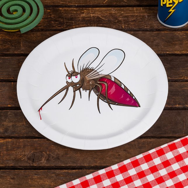 Cartoon Mosquito Paper Plate (Creator Uploaded)