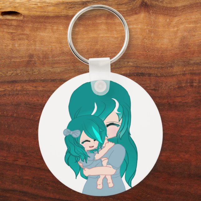 Cartoon Mother & Daughter Keychain (Front)