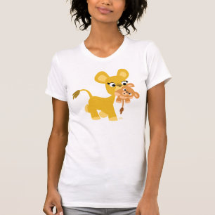 Cartoon Mother Lion and Cub Women t-shirt