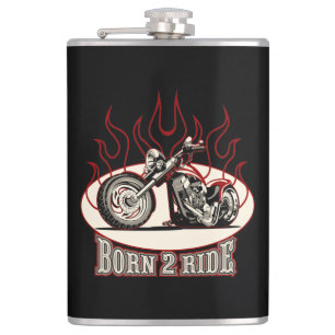 Cartoon motorbike hip flask