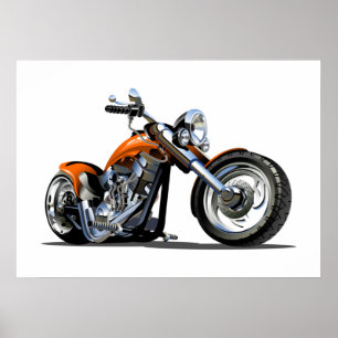 Cartoon motorbike poster