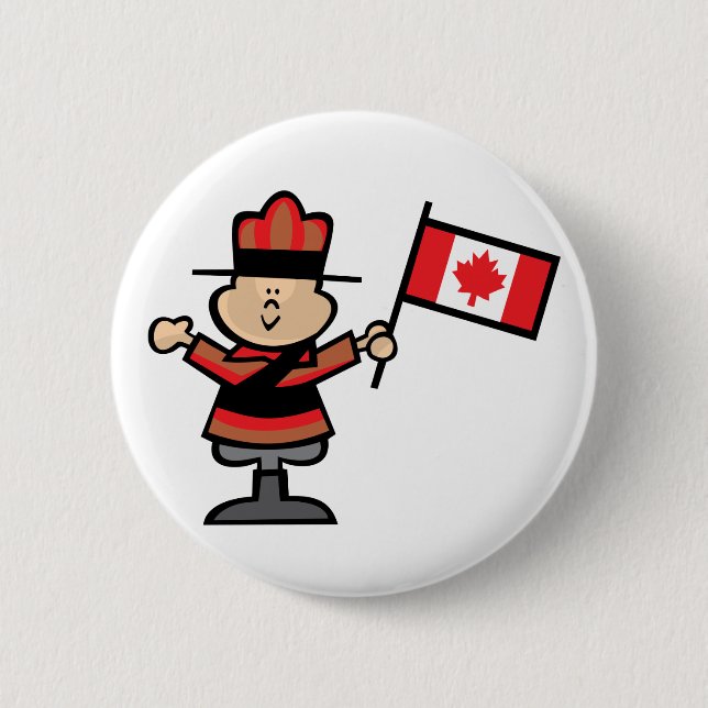 Cartoon Mountie 6 Cm Round Badge (Front)