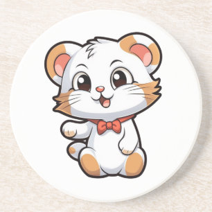 Cartoon mouse illustration coaster