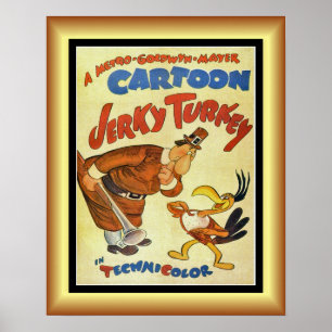 Cartoon Movie, Jerky Turkey, Gold & Black Back ~ Poster
