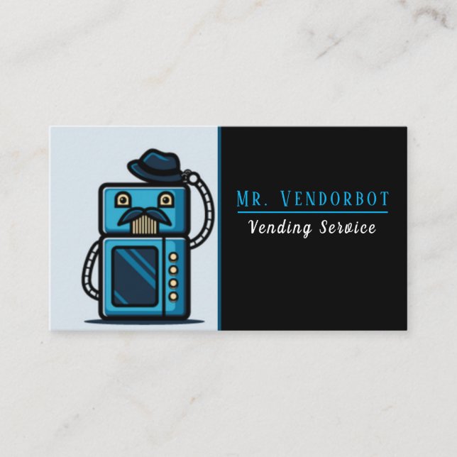 Cartoon Mr. Vending Machine Service Business Card (Front)