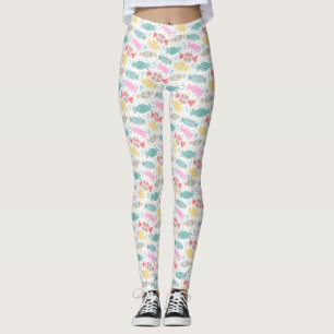 Cartoon multicolored festive candies leggings