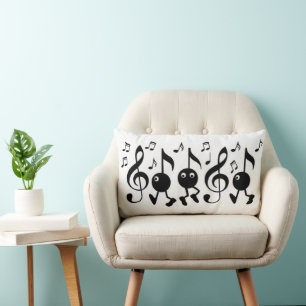 Cartoon Music Notes Lumbar Cushion