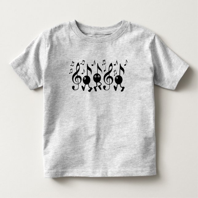 Cartoon Music Notes Toddler T-Shirt (Front)