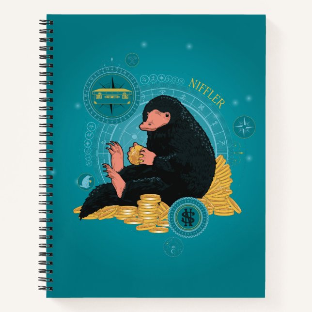 Cartoon NIFFLER™ With Gold Coins Notebook (Front)