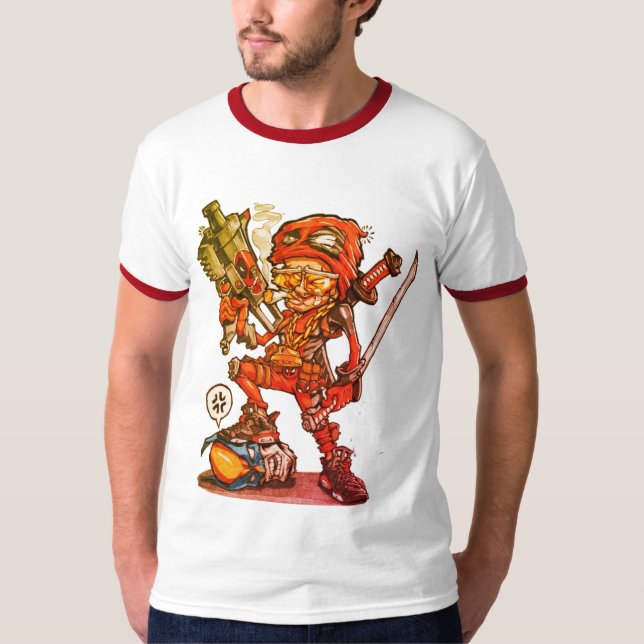 Cartoon Ninja Illustration T-Shirt (Front)