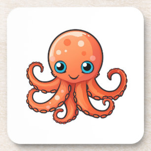 Cartoon octopus illustration coaster