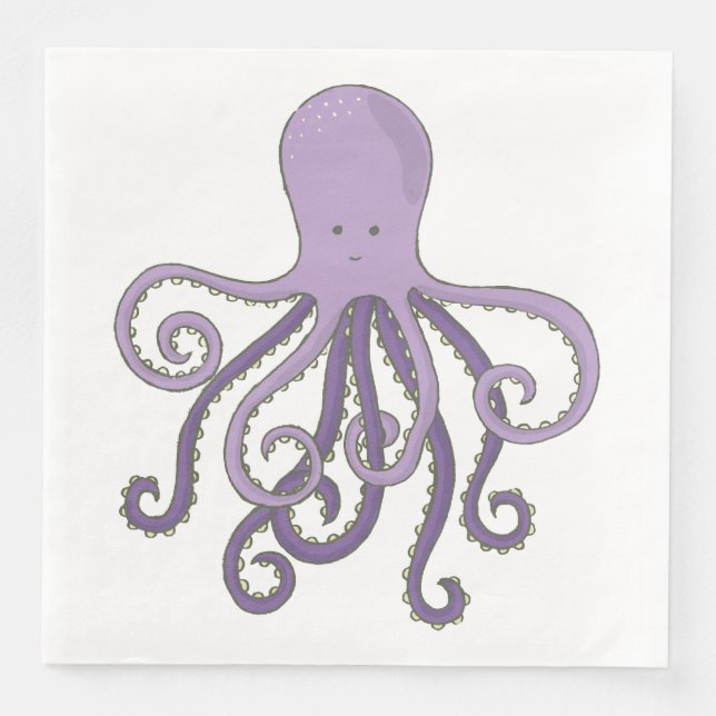 Cartoon Octopus Napkin (Front)