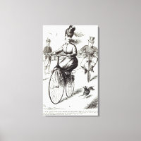 Cartoon of a Lady on a Velocipede, 1869