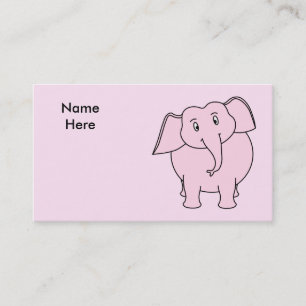 Cartoon of a Pink Elephant Business Card