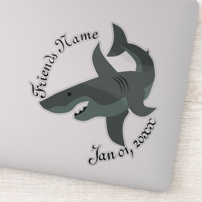 Cartoon of a Scary Great White Shark Contour (Detail)