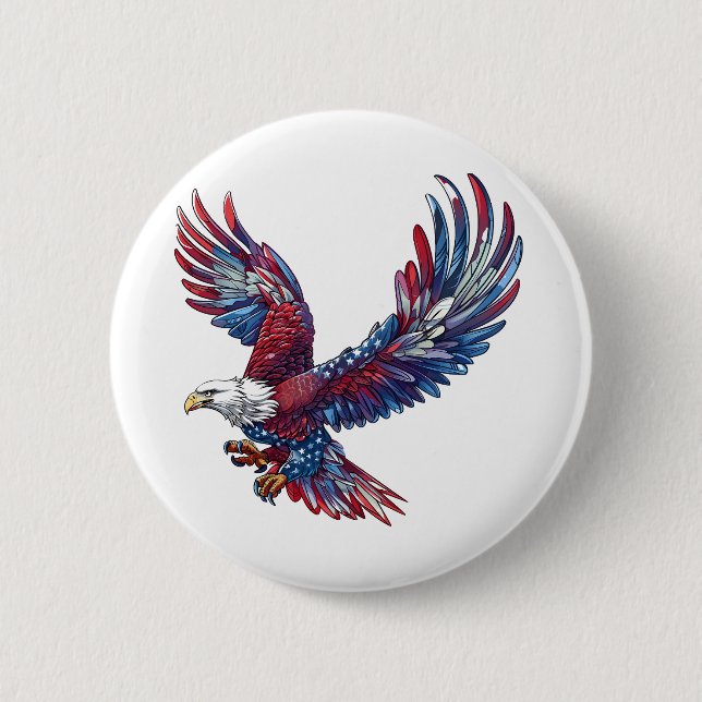 Cartoon of an eagle, 4th of July concept 6 Cm Round Badge (Front)