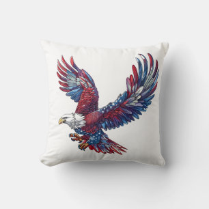 Cartoon of an eagle, 4th of July concept Cushion