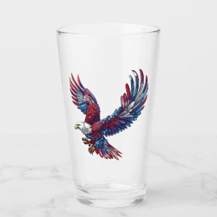 Cartoon of an eagle, 4th of July concept Glass