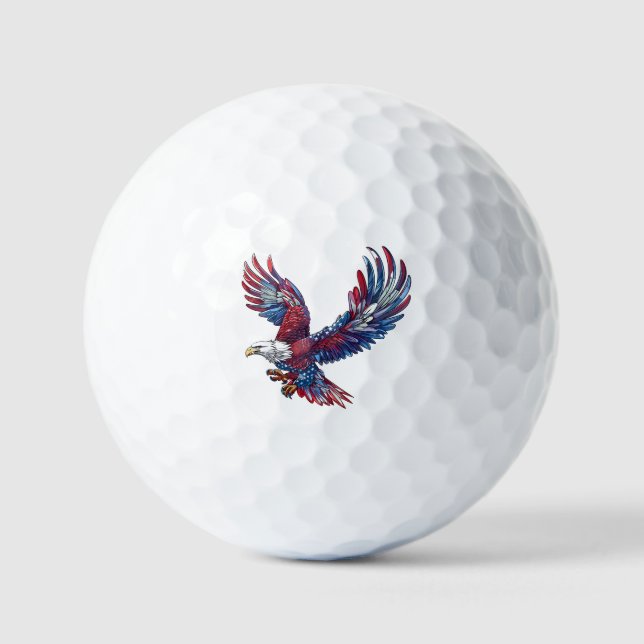 Cartoon of an eagle, 4th of July concept Golf Balls (Front)